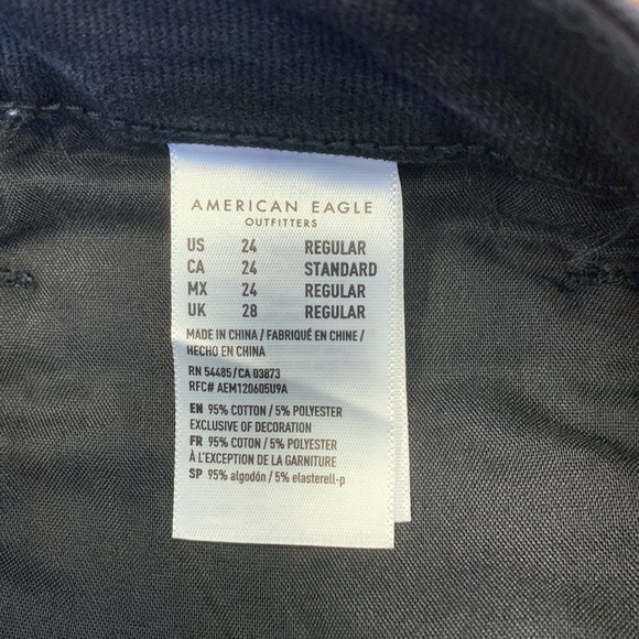 AEO Black Distressed Straight Leg Jeans • Sz 24 • NWT! - Picture 7 of 13